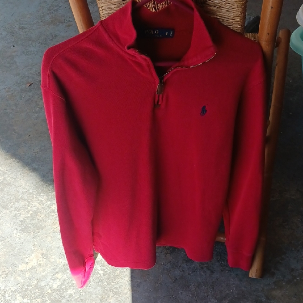 Polo by Ralph Lauren Men's Zip-Up Red Sweater